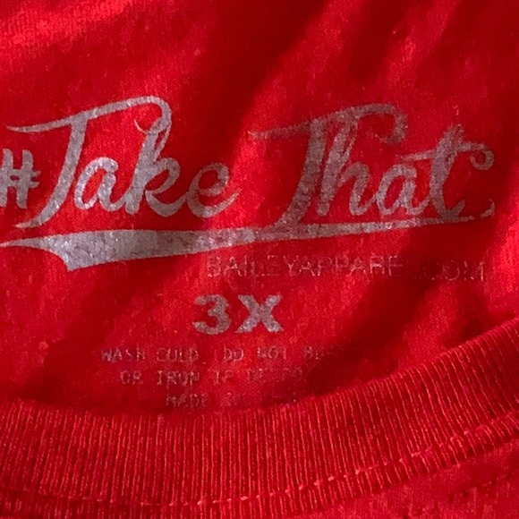 Take That 3X Cropped Long Sleeve Crew Neck Top with Glitter Vinyl Graphic - Picture 5 of 11
